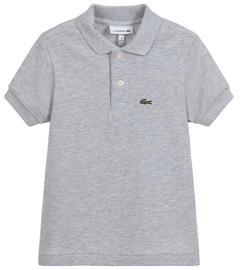 Grey cotton collared shirt with alligator patch 