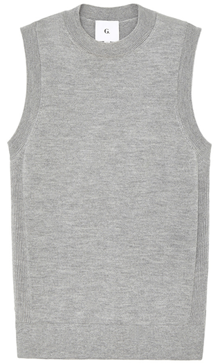 Light greys sleeveless knit top 