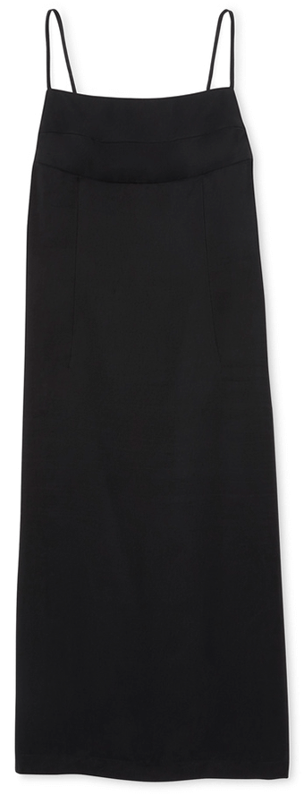 Strappy black slip dress