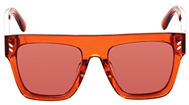 Orange loucite rectangular sunglasses 