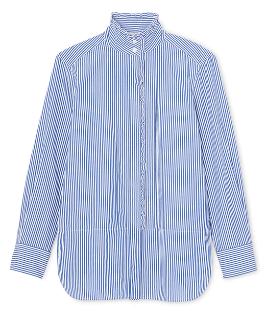 G. Label Bessie Pleat-Collar Button-Down Shirt
