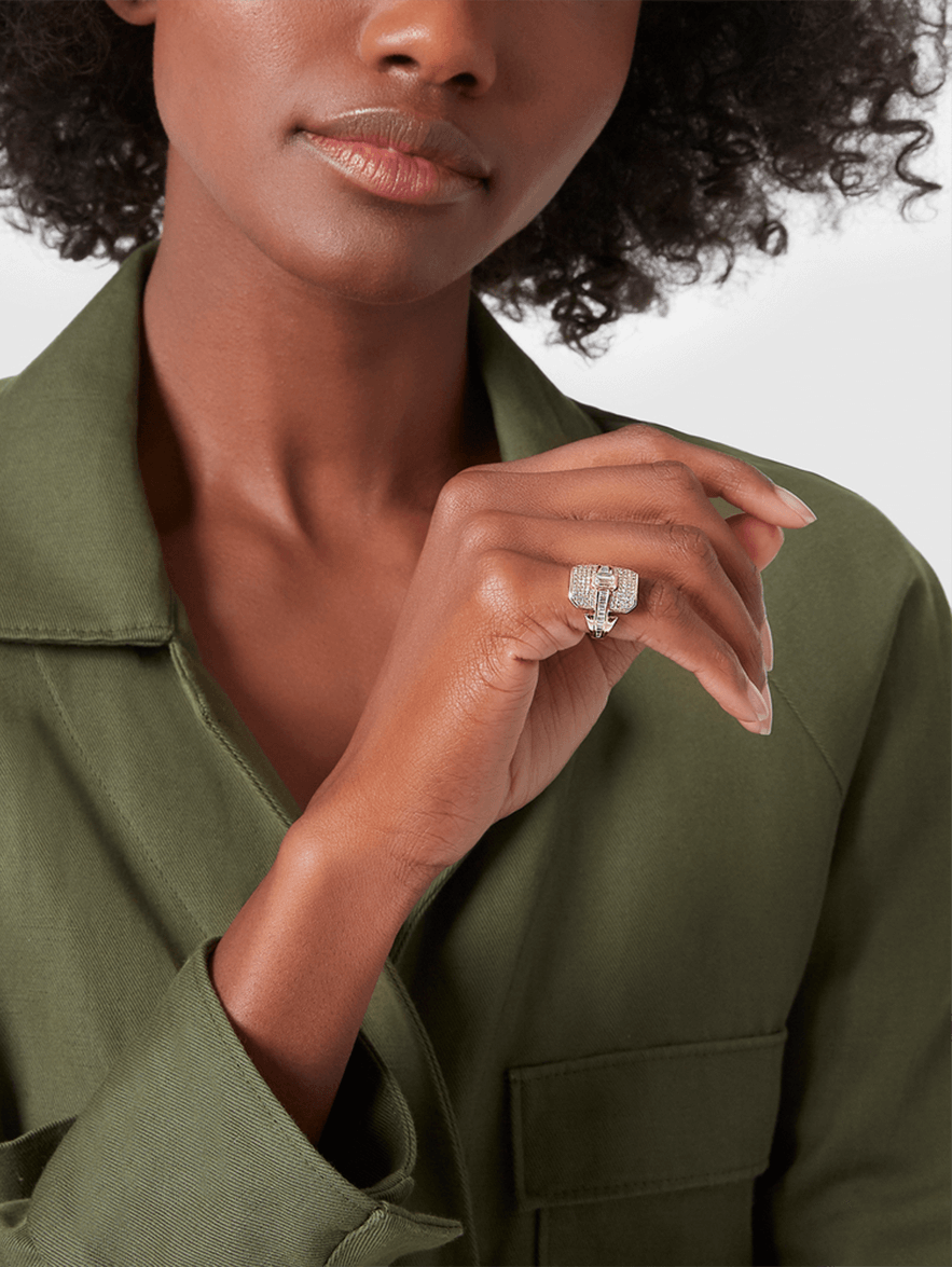 Shay Jewelry MIXED DIAMOND BUCKLE RING
