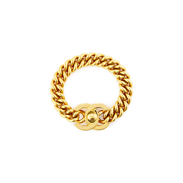 chanel gold turnlock bracelet