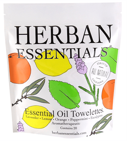 herban essentials essential oil towelettes