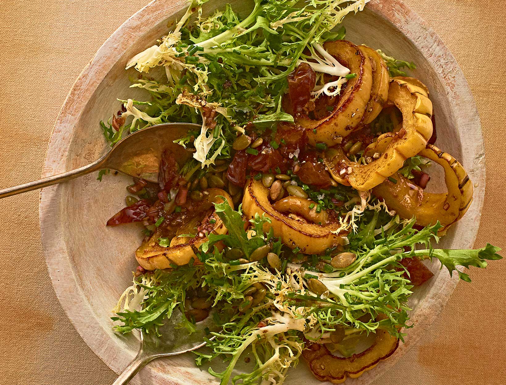 Delicata Squash and Frisée Salad with Dates and Pepitas