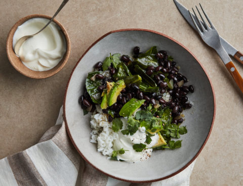 Smoky Black Beans and Vinegar-Braised Collards