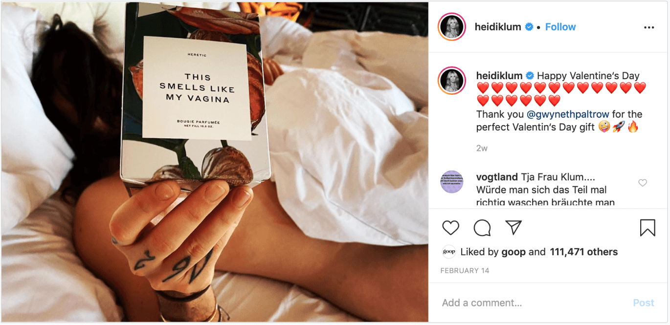 woman in bed with vagina candle