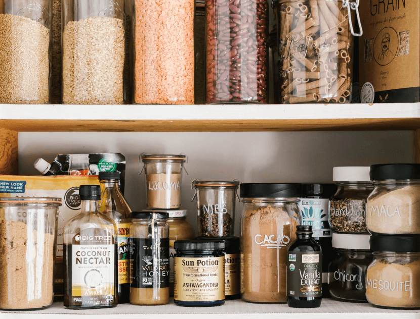 spices in a pantry