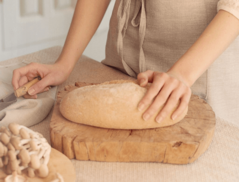 person making bread