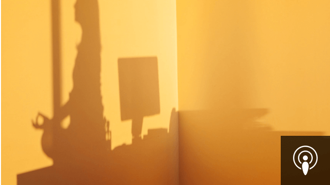 shadow of woman meditating
