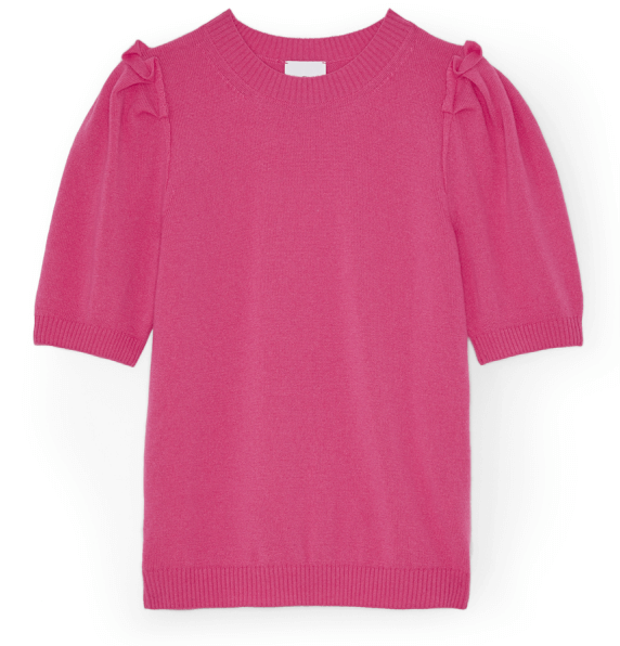 G. Label SHELBY SHORT-SLEEVE PUFF SWEATER