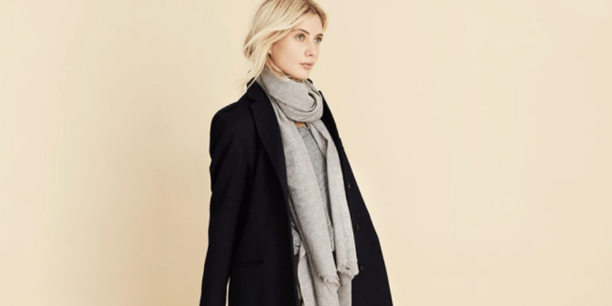 Woman wearing blazer and scarf