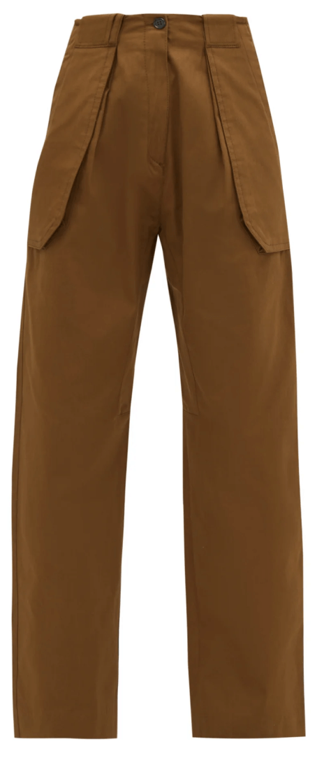 JOSE WIDE-LEG COTTON-BLEND CARGO TROUSERS