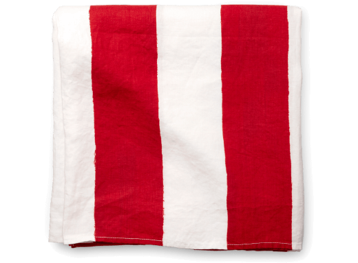 Summerill & Bishop RED-AND-WHITE-STRIPED TABLECLOTH