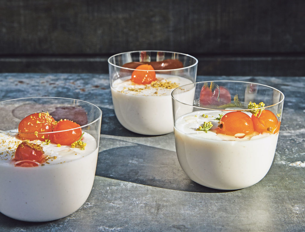 Nut Milk Panna Cotta with Candied Kumquats