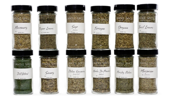 Whole Spice HERBS JAR SET