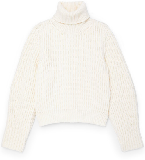 G. Label MADI CHUNKY-KNIT PUFF-SLEEVE TURTLENECK