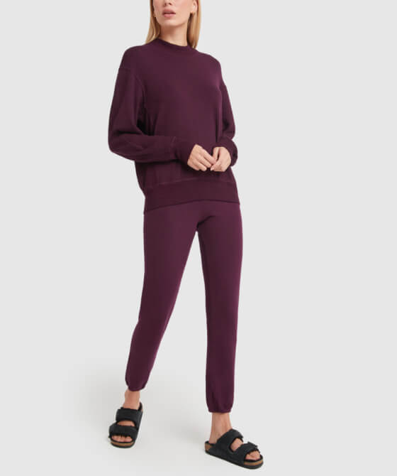 Monrow SUPERSOFT MOCK-NECK SEAMED SWEATSHIRT and SUPERSOFT VINTAGE SWEATS