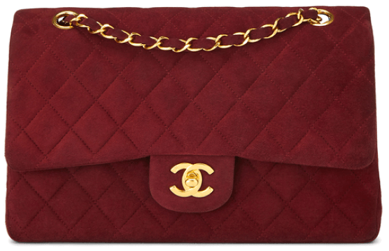 What Goes Around Comes Around Chanel Burgundy Suede 2.55 10