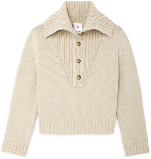 G. Label Corie Button-Collar Sweater