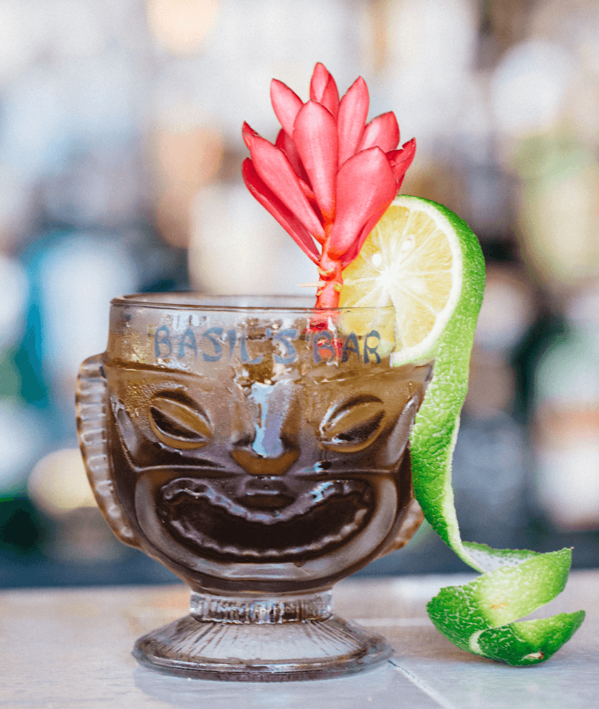 beverage at a tiki bar