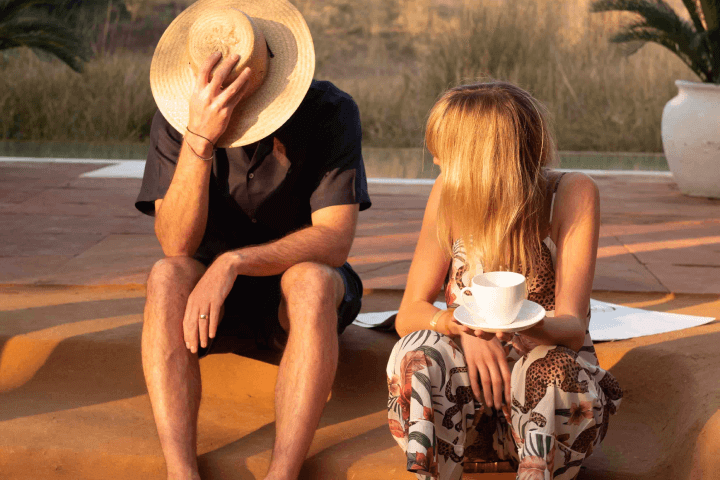 couple sitting in sun