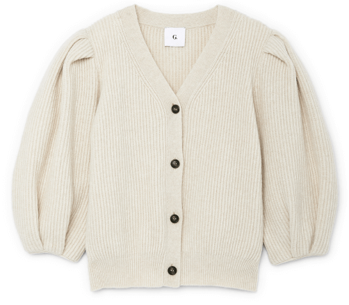 G. Label foster ribbed puff-sleeve cardigan
