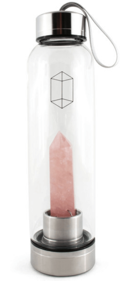Glacce Rose Quartz Crystal-Infused Water Bottle