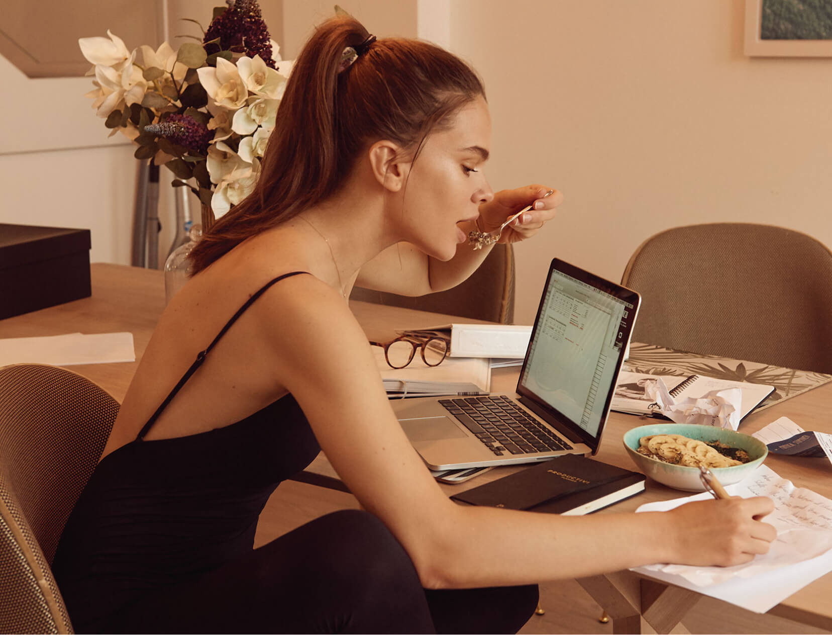 Woman working at computer