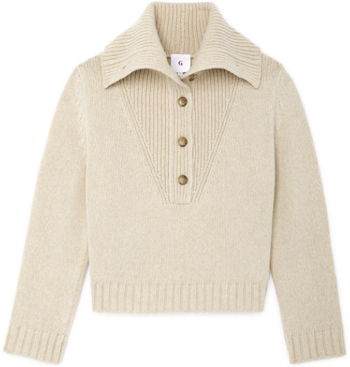 G. Label Corie Button-Collar Sweater