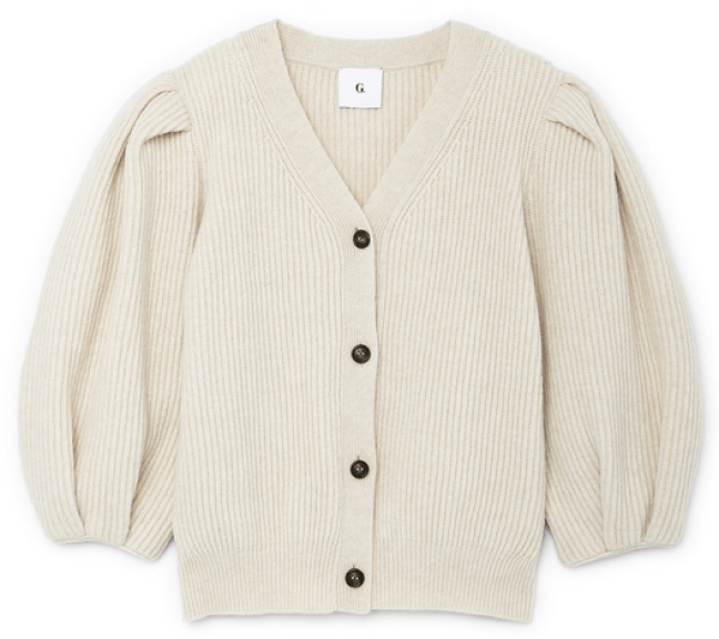 G. Label Foster ribbed puff-sleeve Cardigan