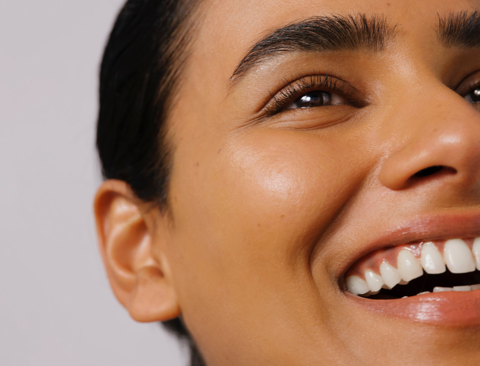 close-up of woman smiling