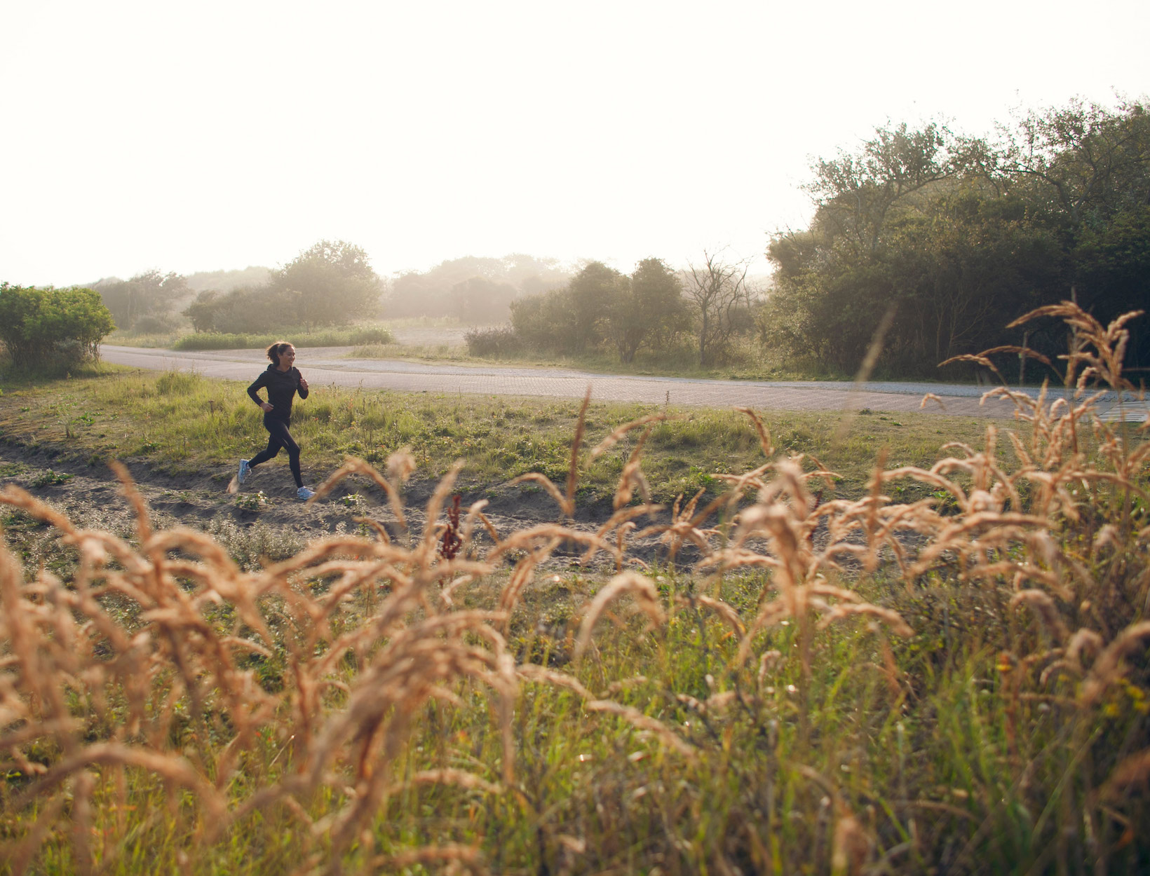 woman running outdoors