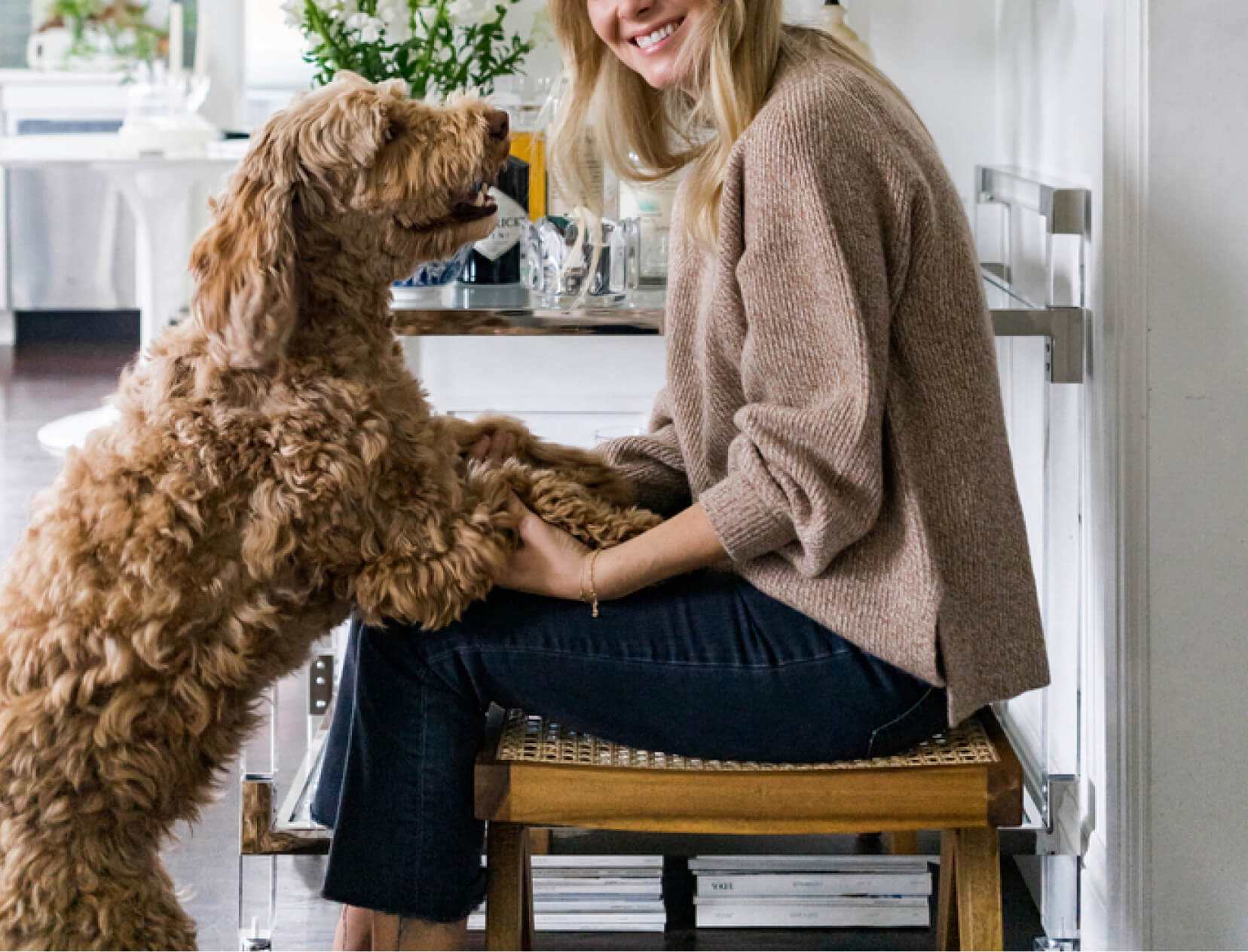 woman with dog