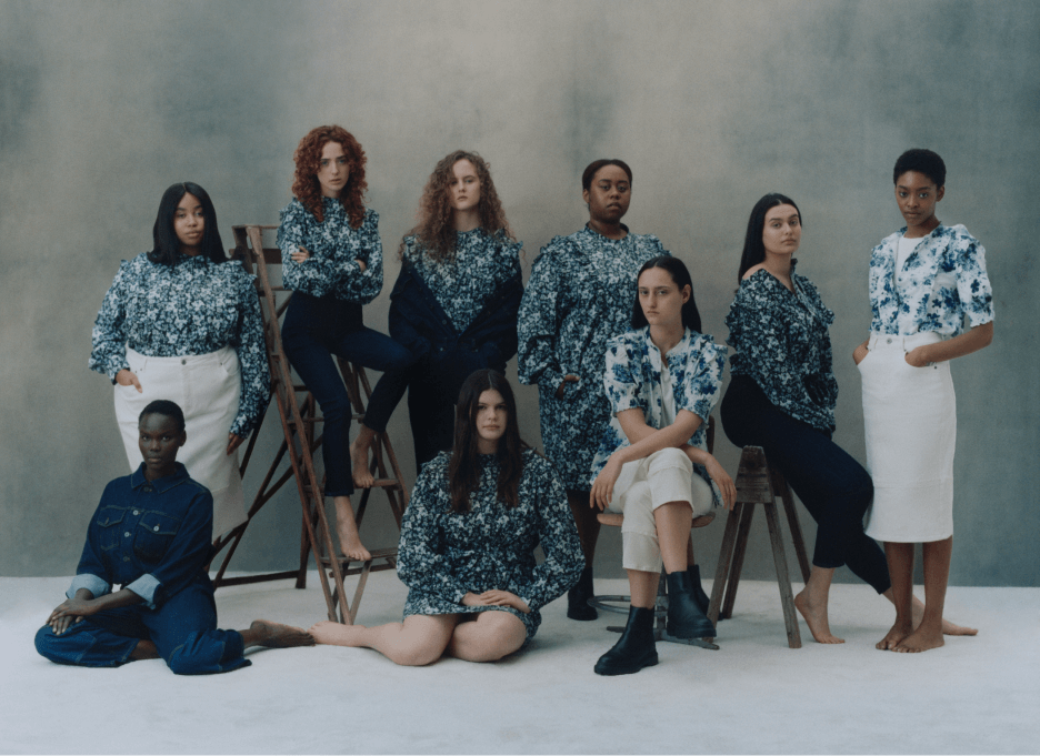 Models with ERDEM x UNIVERSAL STANDARD products