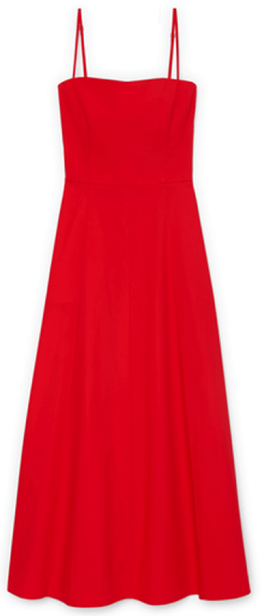 G. Label Cambria Skinny-Strap Medium-Length Dress, goop, $ 525