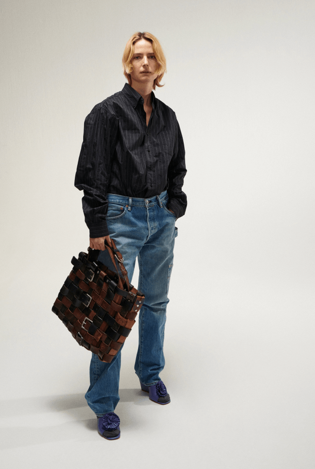 Model wearing Maryam Nassir Zadeh jeans