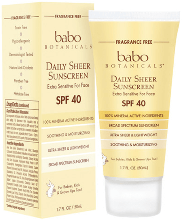 Babo Botanicals Daily Sheer Face Sunscreen SPF 40