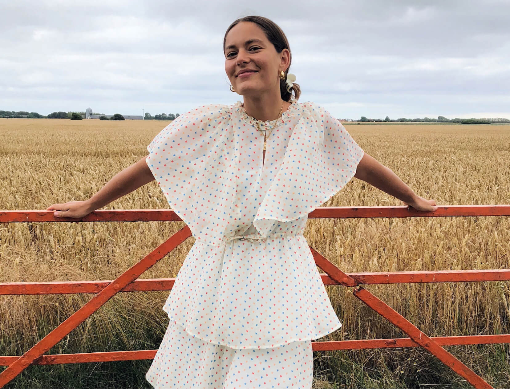 woman by field