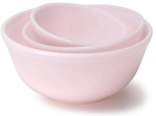 Mosser Glass 3-Piece Pink Glass Mixing Bowl Set