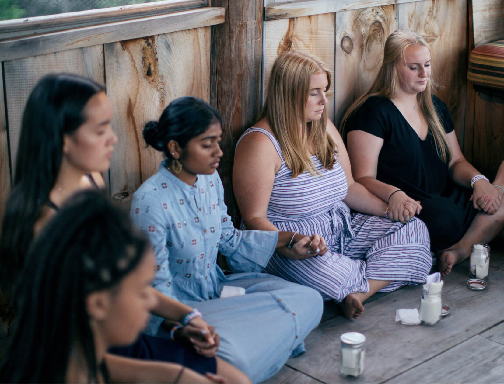women meditating