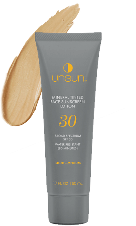 Unsun sunscreen for the face with mineral shades