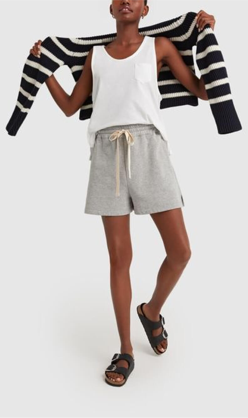. LABEL ReYnolds Scoop-neck Tank and LUCY STRIPED FUNNEL-NECK SWEATER