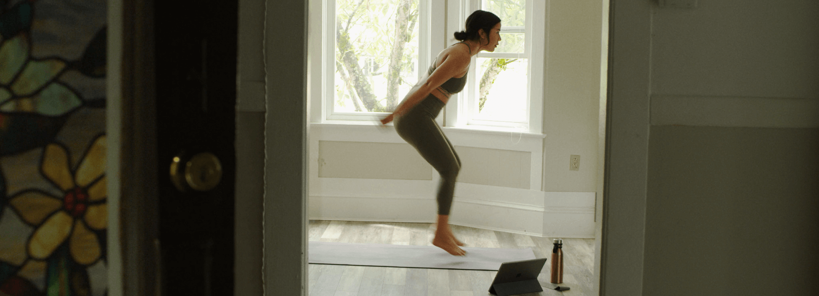 woman doing yoga