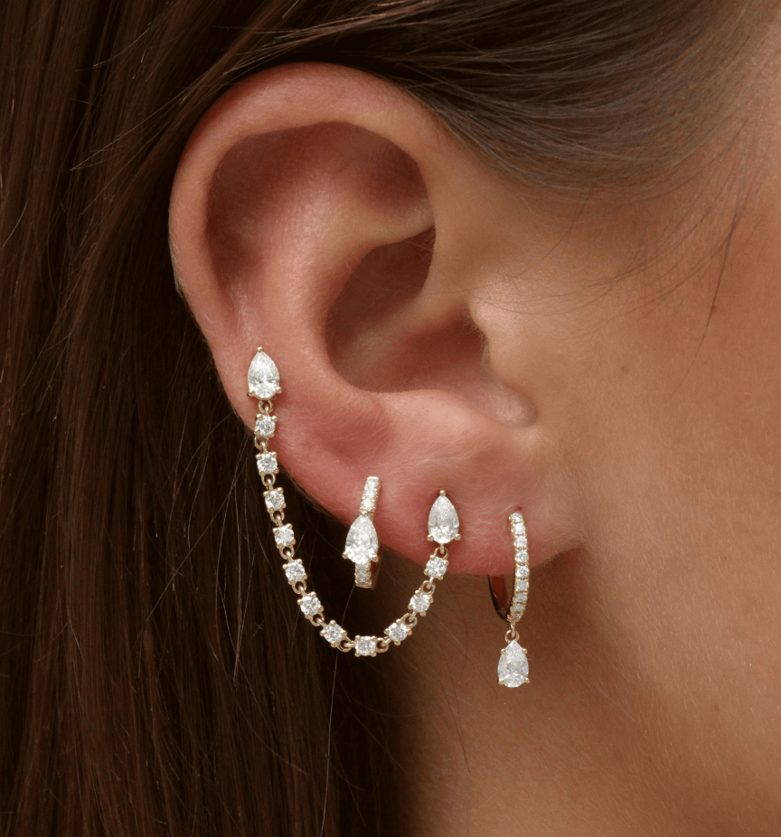 model with earrings