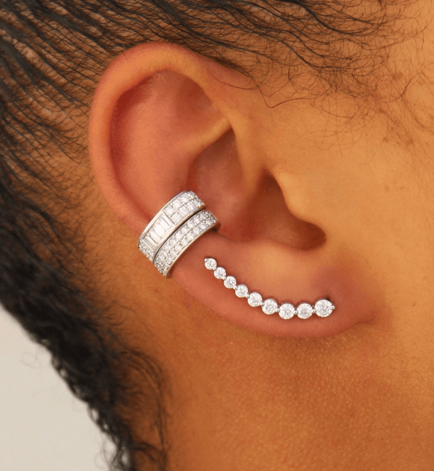 model with earrings