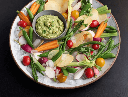 Summer Crudites with Avocado Dip