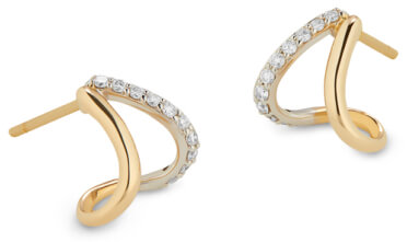 G. Label Emily earrings in yellow gold and pavé 