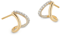 G. Label Emily Yellow Gold and Pavé Split Earrings