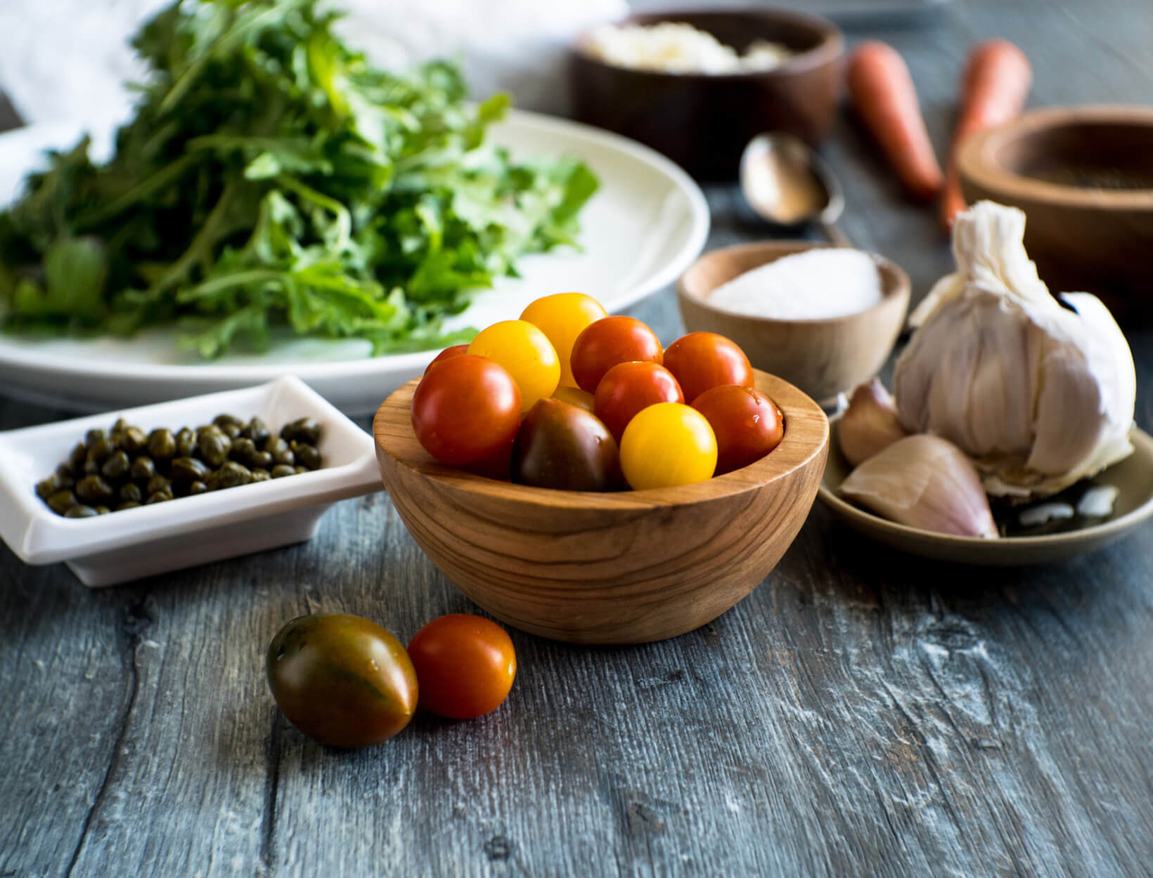 table with cooking ingredients